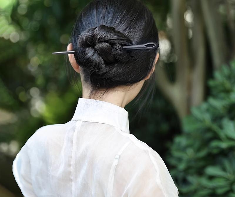 かんざし 一本 レディース 中国風 黒檀 ヘアアクセサリー ピン 髪飾り 装飾 日常使い 和装 漢服 チャイナドレス 舞台 シンプル エレガント