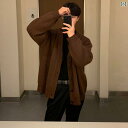 カーディガン メンズ 秋 春冬 韓国 ゆったり セーター トップス Vネック シンプル 無地 おしゃれ 普段使い カジュアル 長袖 レジャー ビスコース ポリエステル ナイロン 茶色 黒 グレー