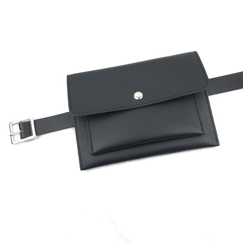 ベルトポーチ レディース ミニ ウエスト バッグ ピンバックル スナップボタン 合金 PUレザー 取り外し可能 普段使い 旅行 カジュアル 無地 黒 白
