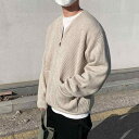 メンズ カーディガン ジャケット 男性 紳士 韓国 秋 ニット セーター カジュアル 普段使い ルーズ ゆったり レトロ 青 グレー 黒 無地 ジッパー ポケット(4)