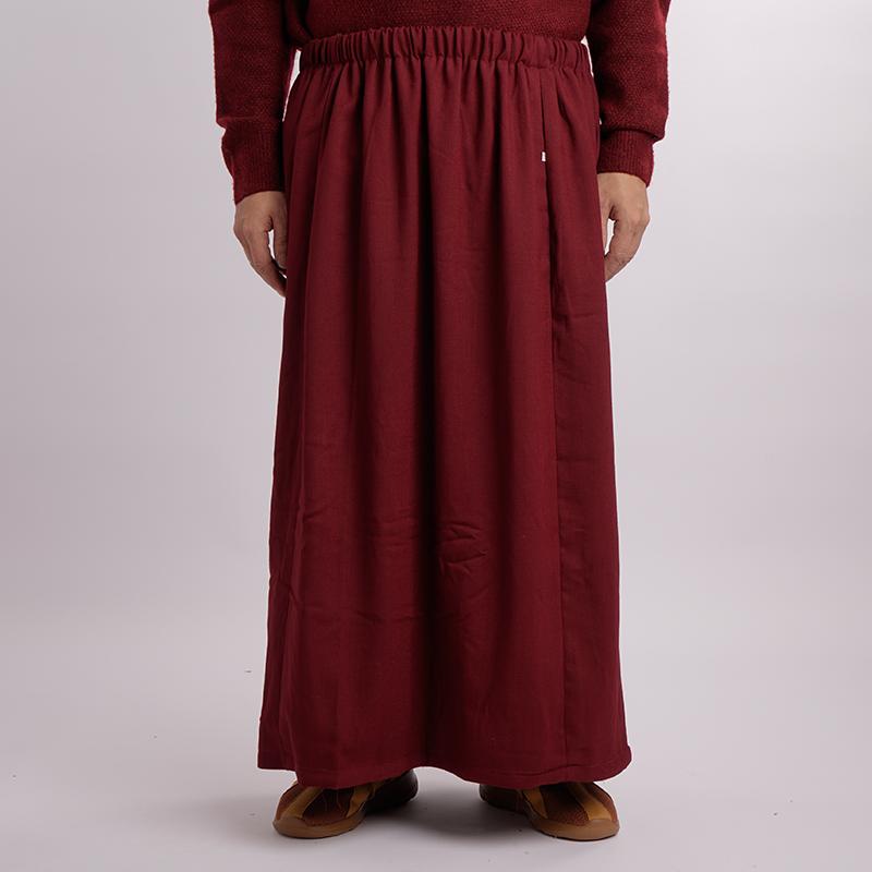 僧侶 衣装 コスプレ メンズ 魔術 師 服装 厚手 暖かい 弾性 ラマ スカート チベット 仏教 ローブ ウエストゴム ベルベット 裏地 ボア 冬 赤 黄