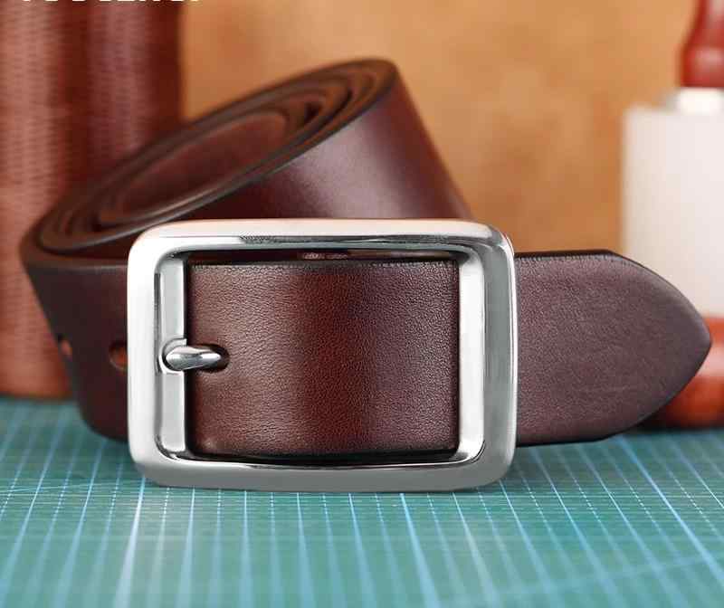 ベルト メンズ 大きいサイズ 130センチ 牛革 ステンレス ピンバックル 厚手 ソフト カット可能