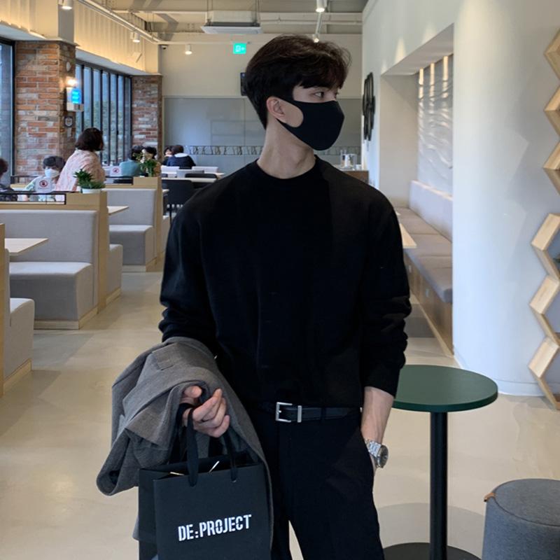 セーター メンズ おしゃれ ニット 長袖 クルーネック ゆったり 柔らかい ビスコース 秋冬 トップス プルオーバー 防寒 暖かい 保温 韓国 シンプル 無地 スタイリッシュ オフィスカジュアル ビジネス 普段着 レトロ ブラック ブラウン アプリコット