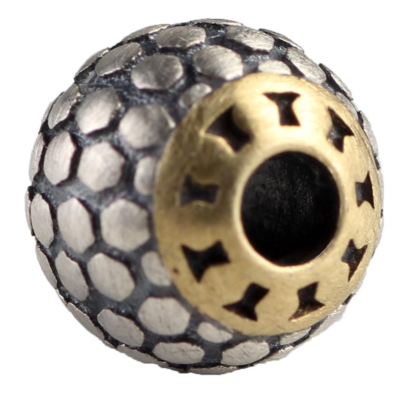 ハンドメイド アクセサリーパーツ 小さめ diy 手作り ビーズ 手芸 素材 ブレスレット ネックレス 1個 925 シルバー 銅 象嵌 鯉柄