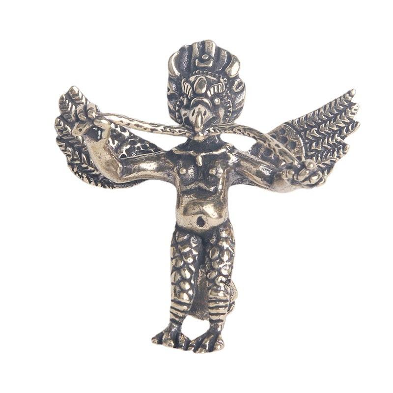 真鍮 キーホルダーパーツ ペンダントトップ アクセサリー コレクション アンティーク調 工芸品 銅 彫刻 装飾 小さめ 小物 チベット風 雷神 おしゃれ