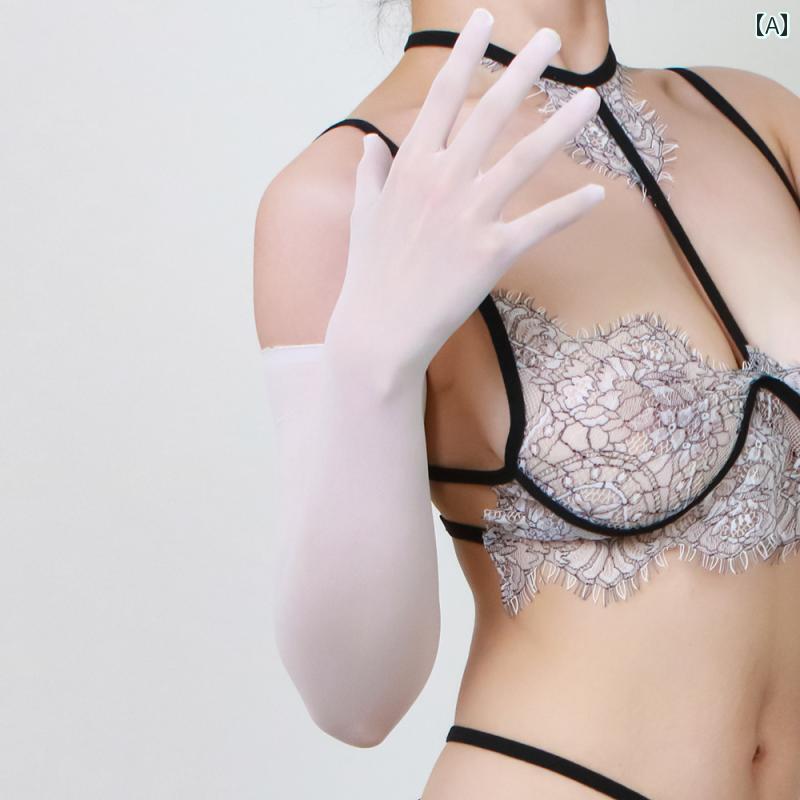 グローブ シアー 手袋 レディース ロング 薄手 レトロ セクシー 透け感 光沢 シンプル 無地 ストーン付き きらきら 網 タイツ ストッキング 結婚式 ドレス パーティー 白 黒 赤