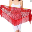 ベリーダンス ヒップスカーフ レディース 三角形 フリンジ スパンコール キラキラ ゴージャス グラデーションカラー オリエンタル アクセサリー 小物 コスチュ...