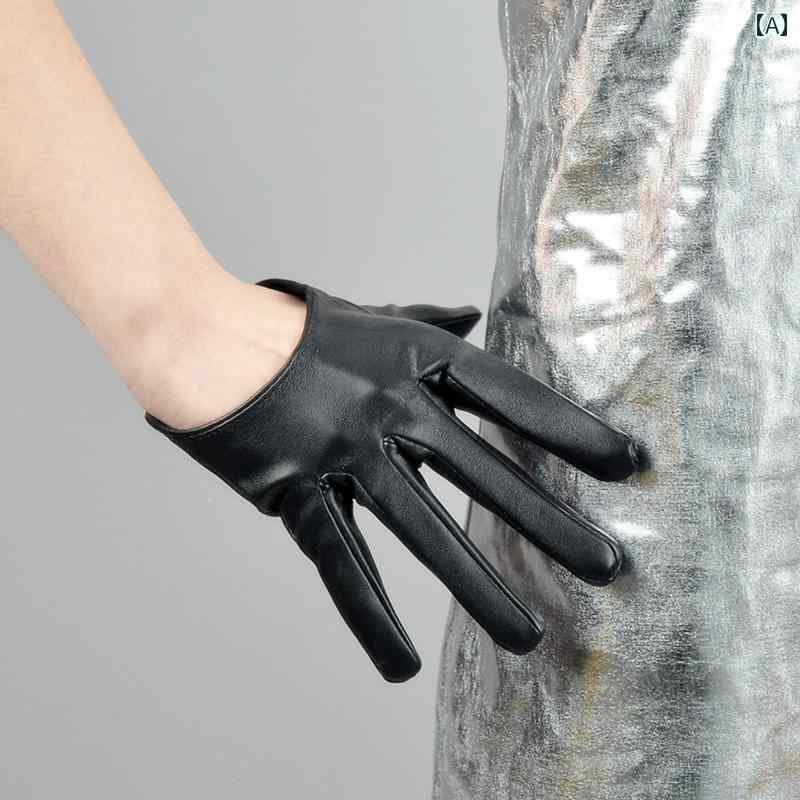 レザー グローブ レディース ロング ショート PU ゆったり 手袋 合皮 スマホ対応 セクシー 撮影用 コスプレ フェイクレザー 無地 黒 白 ピンク