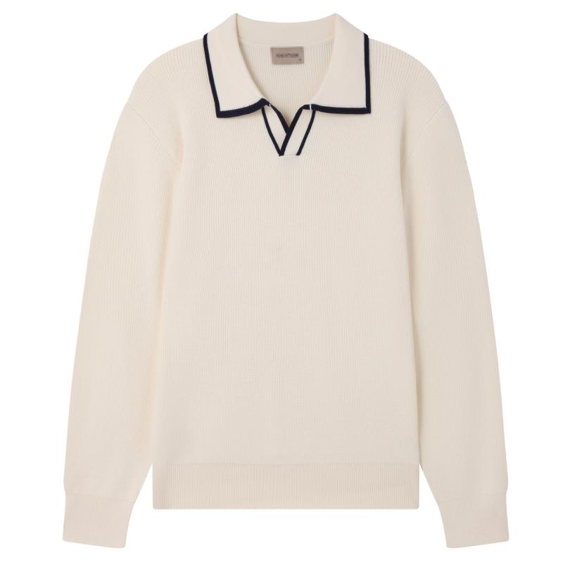 セーター メンズ 大人 秋冬 長袖 プルオーバー 襟付き レトロ 大きいサイズ スリムフィット 軽量 カジ..