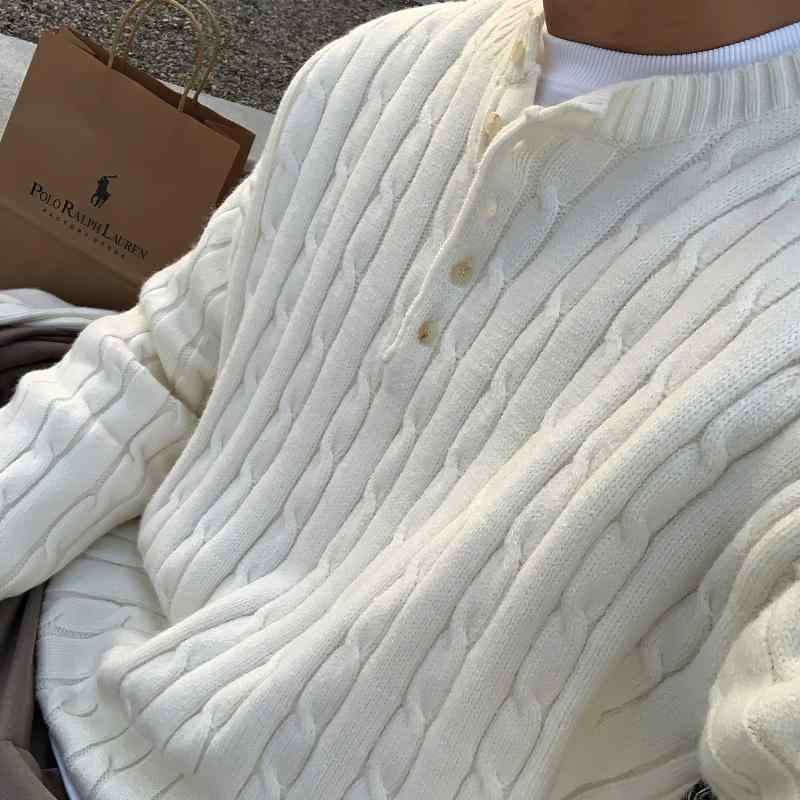 ニット メンズ セーター 厚手 ケーブル編み 秋冬 韓国 長袖 プルオーバー 柔らかい 暖かい 防寒 普段使..