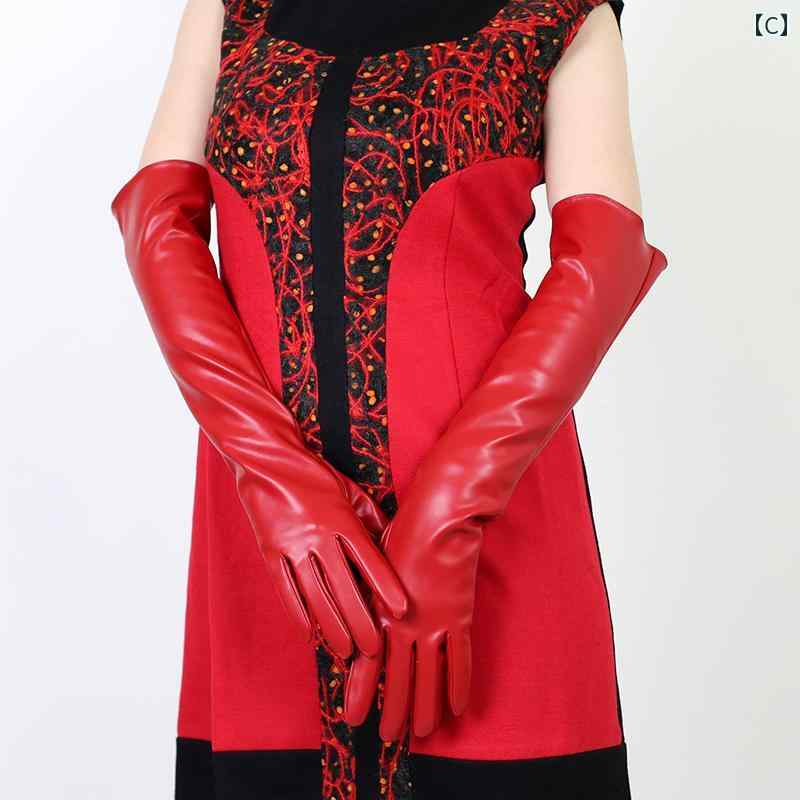 ロンググローブ コスプレ 手袋 光沢 PU パテントレザー タイトフィット 長袖 ダンス パフォーマンス 写真 撮影 バー 柔らかい 暖かい セクシー レディース 黒 白 赤