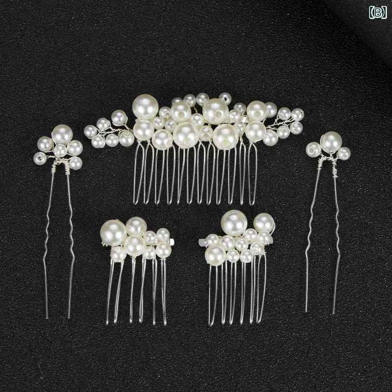 髪飾り 結婚式 花嫁 新婦 大人 上品 エレガント レディース セット コーム Uピン ...