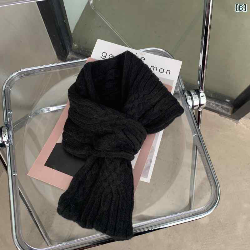 レディース マフラー 防寒 韓国 秋冬 メンズ ユニセックス ウール ニット 厚手 暖かい 無地 羊毛 保温 ティペット 模様編み 柔らかい カジュアル 普段使い お出かけ レジャー かわいい 黒 グレー 3