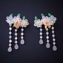 髪飾り 結婚式 レトロ 漢服 大人 上品 エレガント レディース 花嫁 新婦 セットクリップ 花 蝶 チェーン ビーズ 合金 ヘアアクセサリー おしゃれ シルバ...