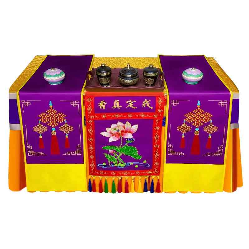祭壇 クロス カバー 布 テーブル 供物台 装飾 アクセサリー 仏具 刺繍 タッセル 寺院 法要 個性的 おし..