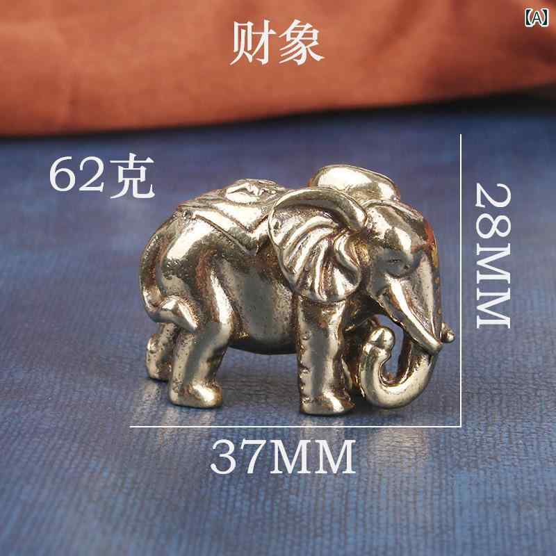 フロントップ楽天市場店の置物 インテリア 真鍮 アンティーク調 彫刻 工芸品 縁起物 オブジェ コレクション リビング 玄関 寝室 卓上 チェスト 装飾 雑貨 小物 象｜アングル2