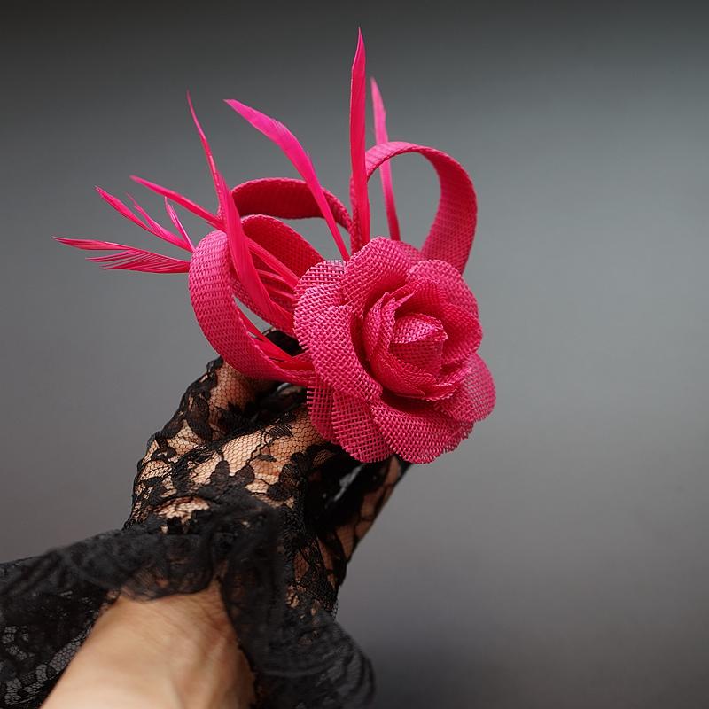 カクテルハット ハット トーク帽 レディース 婦人 春 アクセサリー パーティー 2way レトロ ピンク ヘ..