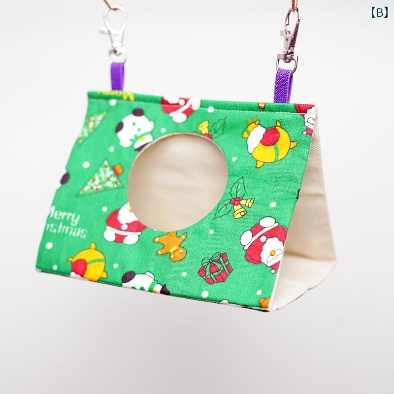 バードテント 文鳥 インコ オウム 小さい 綿 ベッド ハンモック 春夏 吊り下げ 巣 寝床 遊具 窓付き 大きいサイズ クリスマス ねこ ヒョウ 柄