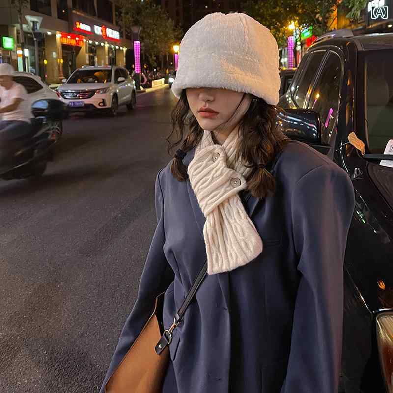 マフラー レディース 市松模様 チェック柄 小さめ スカーフ かわいい 女の子 学生 暖かい シンプル 通学 差し込み カジュアル