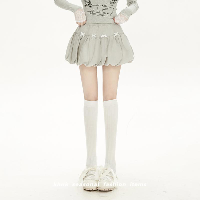 かぼちゃパンツ ミニスカート レディース リボン つぼみ ショートミニスカート アメリカン ヴィンテージ風 夏 甘辛 可愛い ウエストゴム