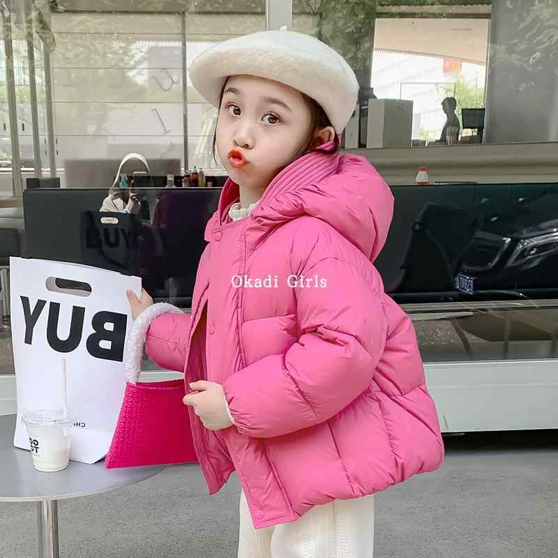 キッズ アウター 女の子 暖かい フード 冬 防寒 ダウン 無地 韓国 ジップアップ ナ...