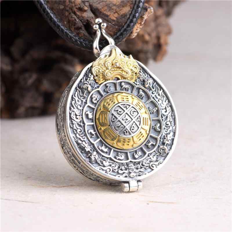 ネックレス おしゃれ メンズ 男性 レディース 女性 ペンダント ガウボックス ケース エスニック 伝統 工芸 シルバー コード チェーン