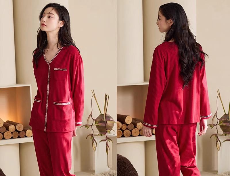 服の詳細: ステッチ装飾パンツの長さ：ズボン生地通称：綿プルフレームウエスト ：ゴム生地素材構成：綿95 ポリウレタン弾性繊維(スパンデックス)5適用季節：春と秋袖丈：長袖襟のタイプ: Vネックパターン: ストライプ