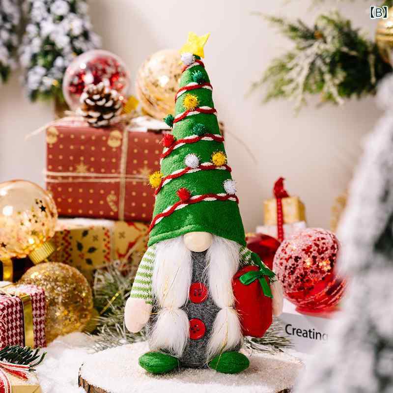 クリスマス 飾り 人形 ドール 置物 12月 冬 装飾 卓上 窓辺 ツリーの下 オーナメント ドワーフ おじいさん とんがり帽子 雪 ひげ 編み込み かわいい - 3