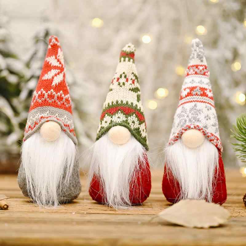 クリスマス 飾り 人形 ドール 置物 12月 冬 装飾 卓上 窓辺 ツリーの下 オーナメント 単品 セット ドワーフ おじいさん とんがり帽子 ニット帽 ひげ かわいい