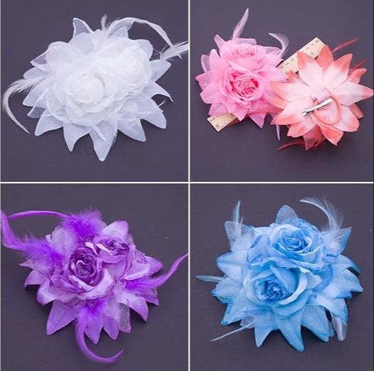 結婚式 髪飾り 花 パーティー ウェディング ヘアアクセサリー 韓国 クリップ 白 ピンク オレンジ シンプル おしゃれ ダブル コサージュ 発表会 華やか