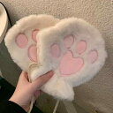 手袋 レディース 暖かい 指なし スマホ対応 秋冬 かわいい 猫の爪 厚手 保温 ふわふわ 韓国 フリーサイズ 柔らかい 通学 自転車 防寒 10代 白