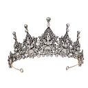髪飾り ヘアーアクセサリー ウェディング ブライダル ティアラ 王冠 カチューシャ ヘッドドレス ビジュー 合金 花嫁 結婚式 披露宴 前撮り パーティー イベント 演出 演奏会 小物 キラキラ エレガント レトロ バロック ゴールド