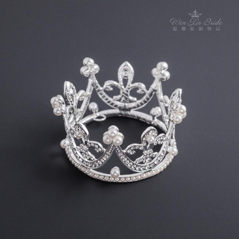 ヘアアクセサリー 結婚式 小さめ クラウン 花嫁 ティアラ 子供 ヨーロピアン 合金 メッキ パール キラキラ 華やか パーティー レディース プレゼント 写真撮影