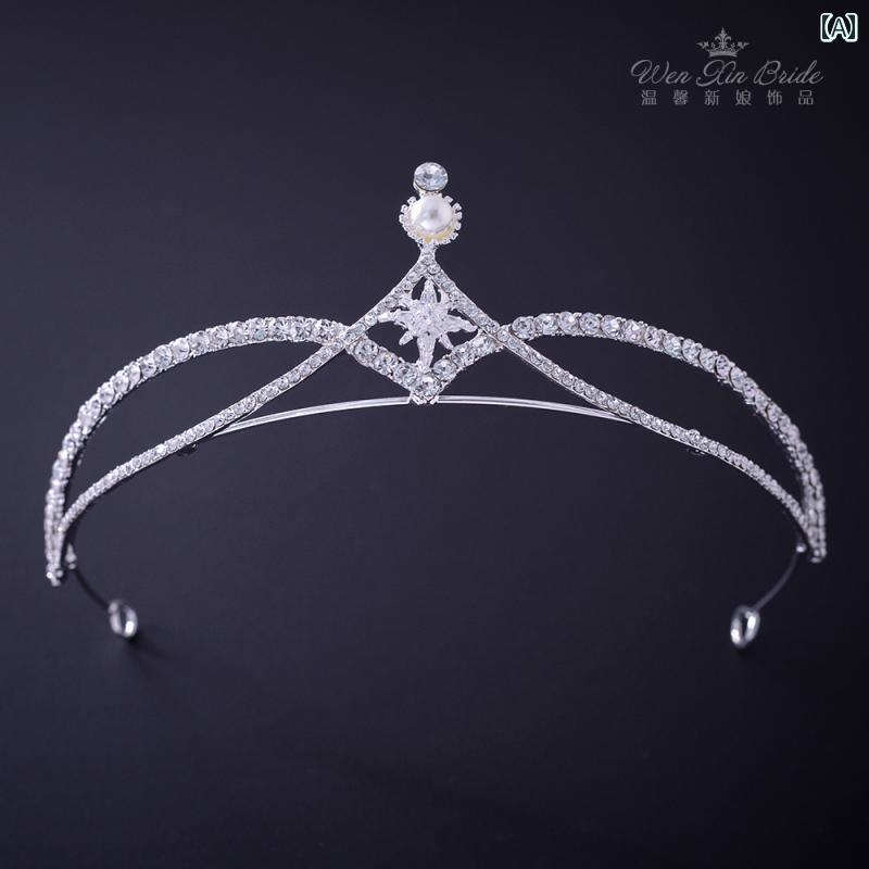 ヘアアクセサリー 結婚式 韓国 旅行 シンプル 合金 カチューシャ ウォータードロップ ウェディング ク..