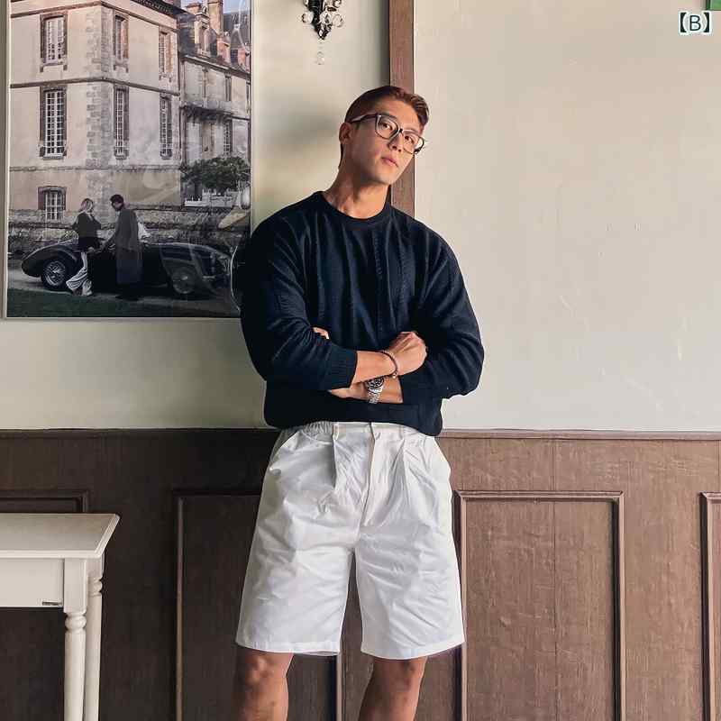 暖かい セーター メンズ 無地 ラウンドネック 秋冬 春 韓国 カジュアル スリムフィット プルオーバー 白 黒 おしゃれ 普段使い シンプル おでかけ トップス