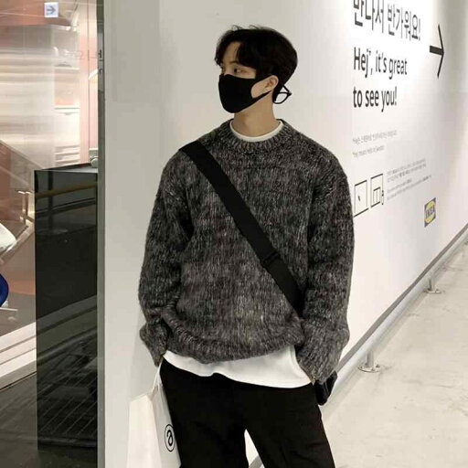 おしゃれ セーター メンズ 男性 紳士 韓国 秋 ニット 長袖 トップス ラウンドネック カジュアル 普段使い ルーズ グレー シャギー 杢 おしゃれ セーター メンズ 男性 紳士 韓国 秋 ニット 長袖 トップス ラウンドネック カジュアル 普段使い ルーズ グレー シャギー 杢