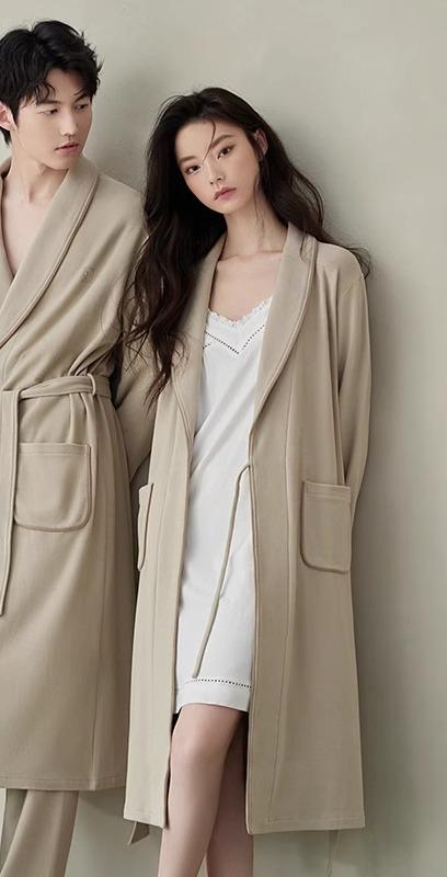 ナイトガウン レディース メンズ 秋冬 長袖 バスローブ 夫婦 カップル 薄手 暖かい ネグリジェ ルーム..