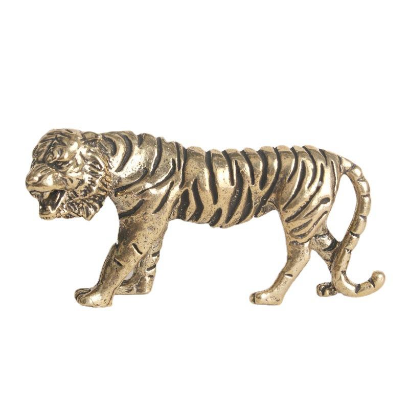 真鍮 置物 オブジェ インテリア 玄関 卓上 書斎 リビング オフィス おしゃれ アンティーク調 虎 装飾 干支 彫刻 工芸品 小物 オーナメント