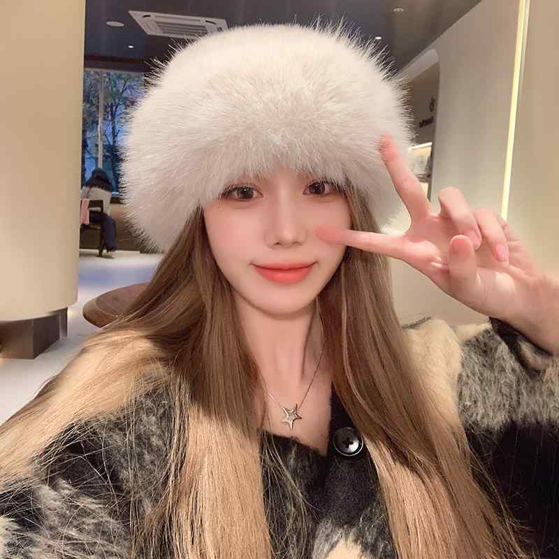 帽子 レディース 冬 オシャレ ふわふわ 韓国 厚手 暖かい ウール モンゴル風 フェイクファー 保温 耳カバー 防寒 ポリエステル フリーサイズ 上品 白 黒 ピンク