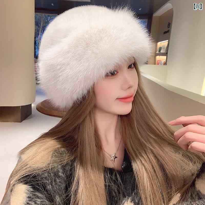 帽子 レディース 冬 オシャレ ふわふわ 韓国 厚手 暖かい ウール モンゴル風 フェイクファー 保温 耳カバー 防寒 ポリエステル フリーサイズ 上品 白 黒 ピンク