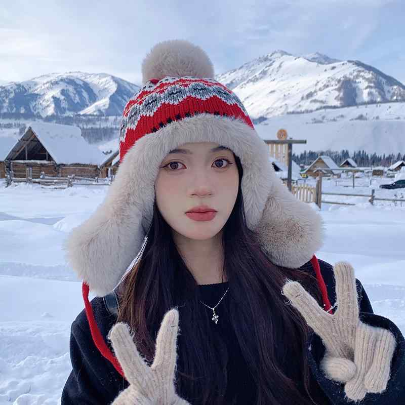 帽子 冬 耳当て付き レディース 暖かい 厚手 裏ボア ふわふわ ウール ニット帽 フリーサイズ 防寒 かわ..