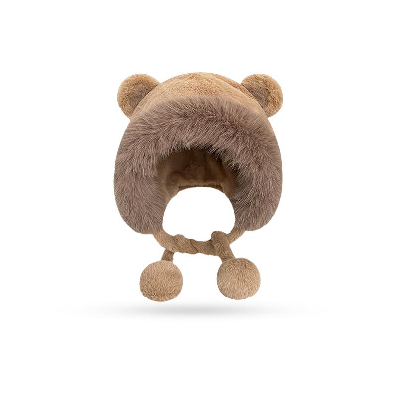 帽子 冬 耳当て付き レディース 暖かい ふわふわ 厚手 裏ボア フェイクファー 柔らかい 保温 小顔効果 フリーサイズ 防寒 防風 かわいい カーキ 白 薄茶