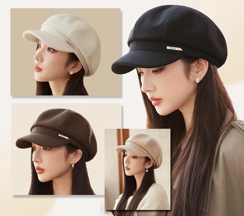 キャスケット レディース おしゃれ 帽子 大人 秋冬 柔らかい つば 暖かい 日よけ 紫外線対策 小顔効果 ニュースボーイキャップ 小物 韓国 レジャー 旅行 ショッピング 普段使い シンプル カジュアル スタイリッシュ レトロ 黒 カーキ アイボリー