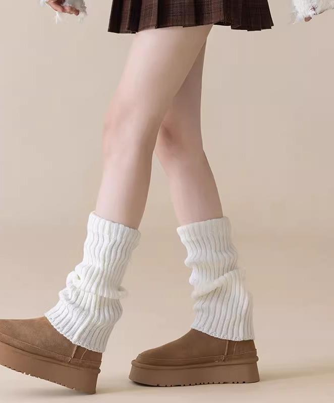 レッグウォーマー 暖かい 秋冬 カジュアル レディース ニット リブ 厚手 防寒グッズ 冷え防止 ふくらはぎカバー シンプル 柔らかい 屋外 室内 プレゼント かわいい 黒 白 グレー