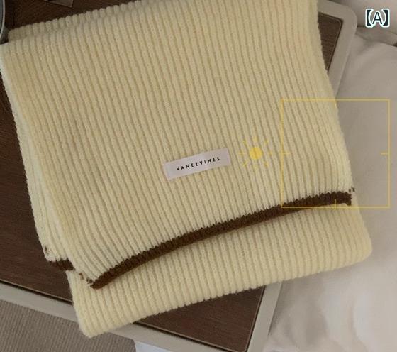 マフラー レディース かわいい 冬 暖かい 防寒 防風 保温性 柔らかい ウール リブ ギフトバッグ 普段使い 旅行 韓国 カジュアル 赤 青 アイボリー
