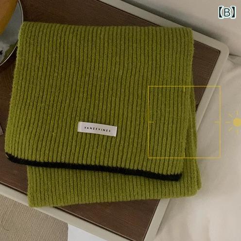 マフラー レディース かわいい 冬 暖かい 防寒 防風 保温性 柔らかい ウール リブ ギフトバッグ 普段使い 旅行 韓国 カジュアル 赤 青 アイボリー