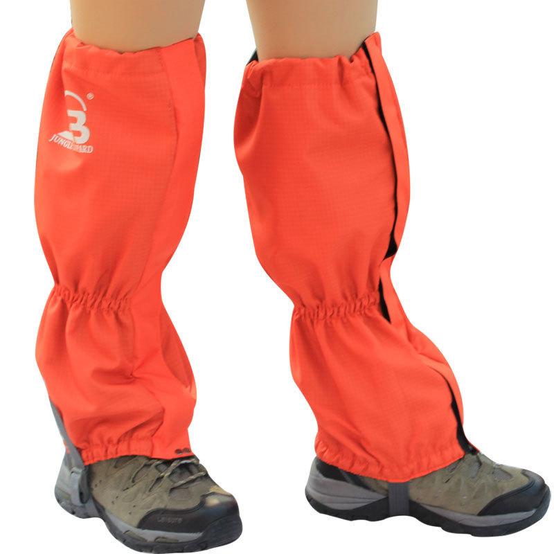 レッグカバー ユニセックス 厚手 保温 防風 防水 ジップアップ バックル 登山 スポーツハイキング アウトドア シンプル オレンジ 赤 青