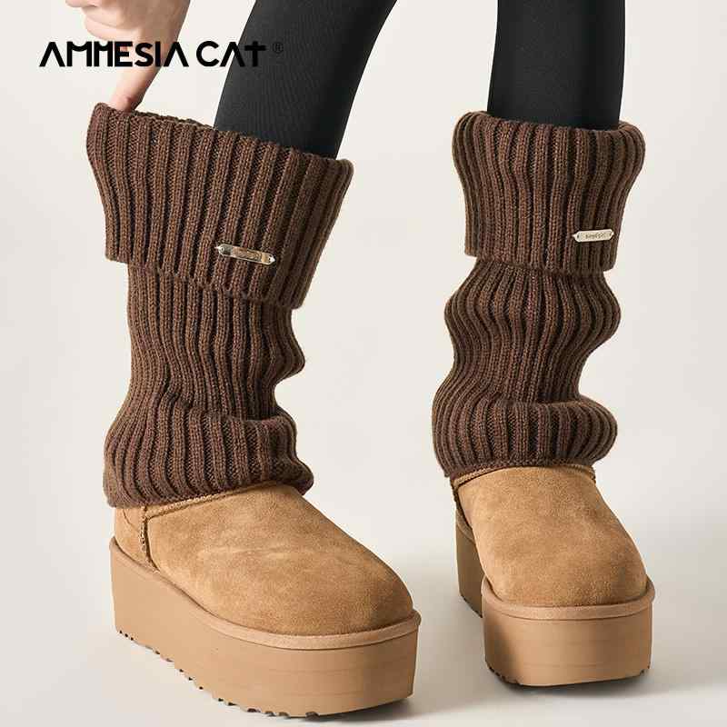 レッグウォーマー 冬 レディース 女性 婦人 秋 厚手 暖かい 保温 ソックス カバー ニット カジュアル Y2K 普段使い セット 茶色 アイボリー グレー ...