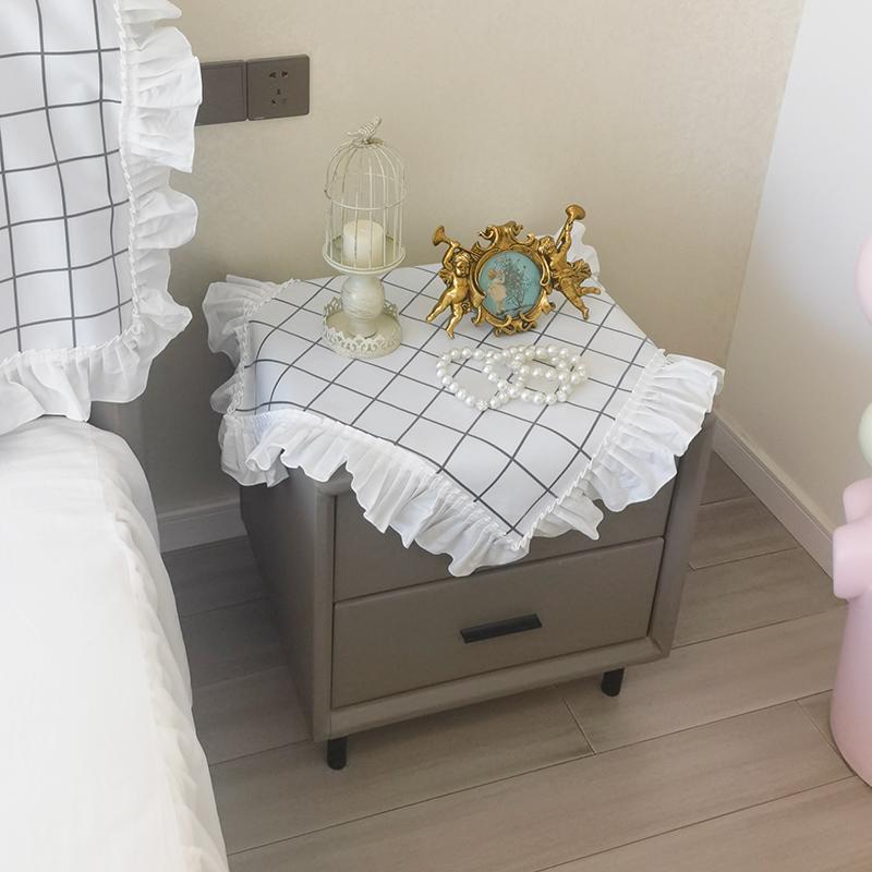 テーブルクロス おしゃれ クラシック レース ベッド サイド ソファ カバー 豪華 防塵 フリル チェック 柔らかい カフェ 写真 撮影 レイアウト 正方形 白