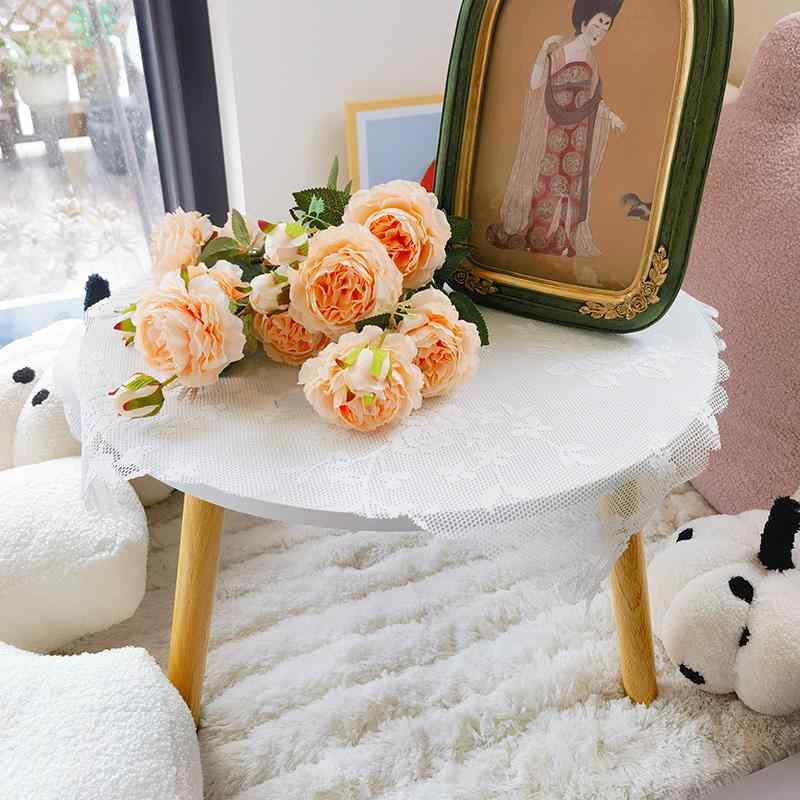 テーブルクロス おしゃれ レース 白 ダイニング 北欧 写真 撮影 フレンチ レトロ 四角 刺繍 花 リーフ 柄 柔らかい 防塵 カバー シアー